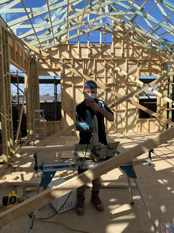 Builder working